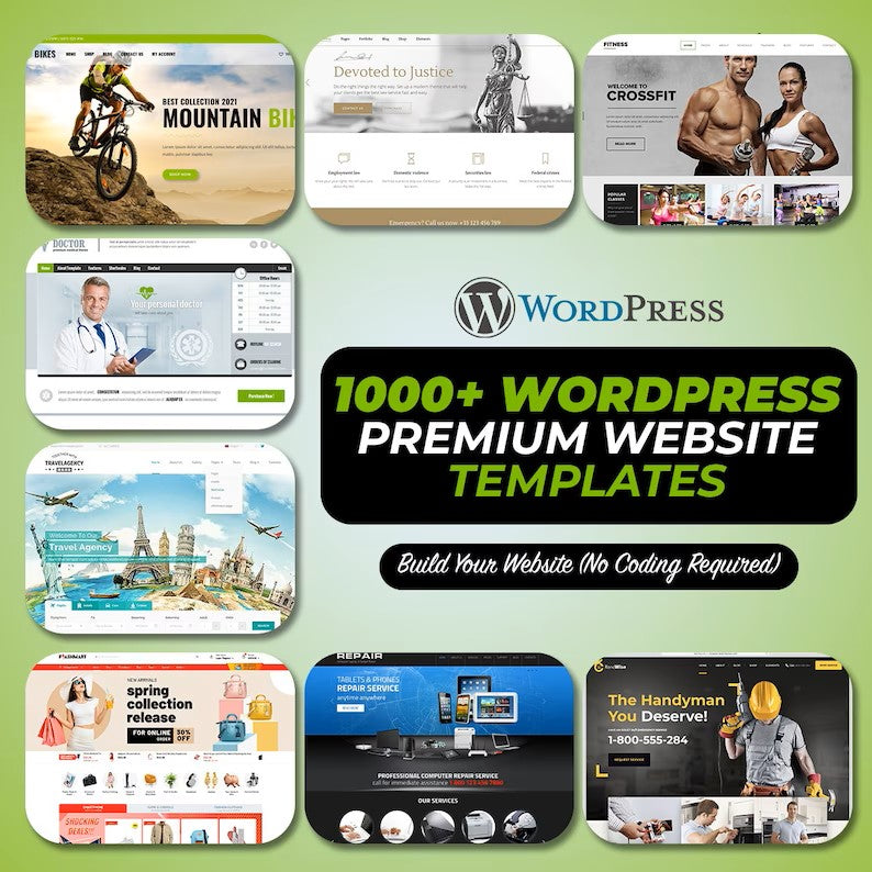 +1000 modèles de sites Web WordPress + plugins Premium